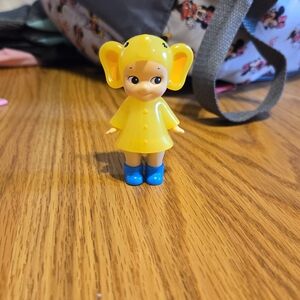 Charming Yellow Elephant Raincoat Sonny Angel with Blue Boots